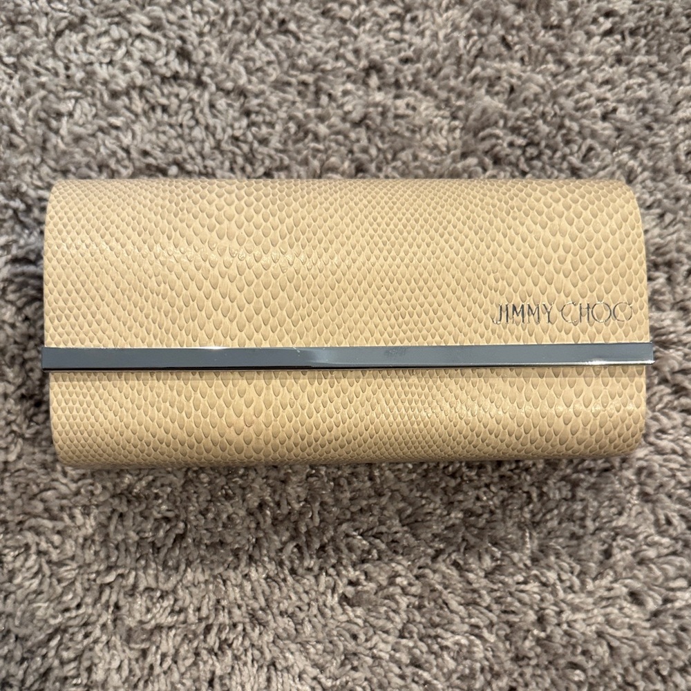 Jimmy Choo Tan Eyeglasses Case
